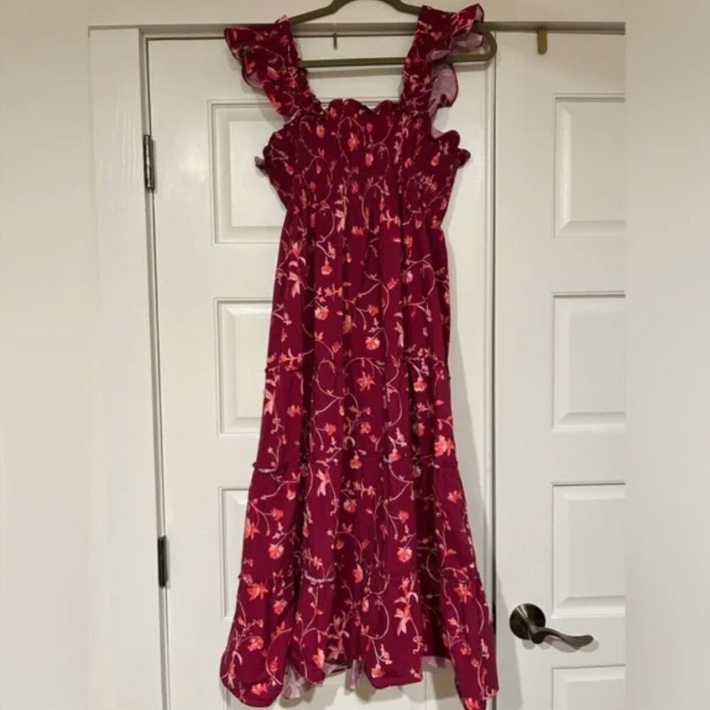 Hill House The Ellie Nap Dress in Burgundy Botanical 2XL